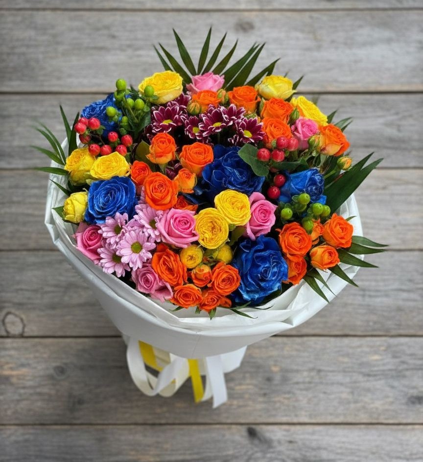 Букет цветов из: Розы и Хризантемы в Златоусте