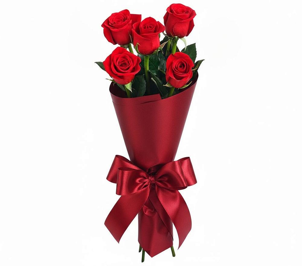 Букет 5 Красных роз Эдлесс Лав в Златоусте