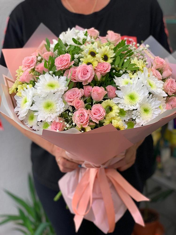 Букет цветов из: Розы и Хризантемы в Златоусте