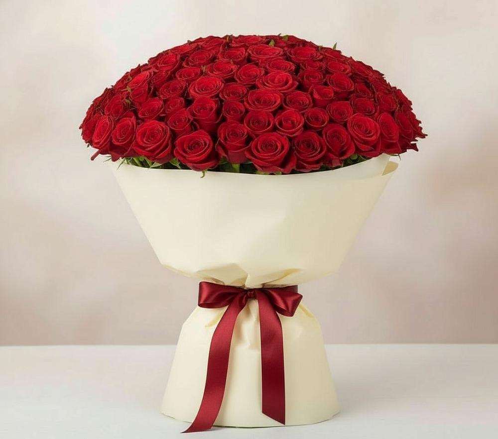 Букет 101 Красная роза Милано в Златоусте