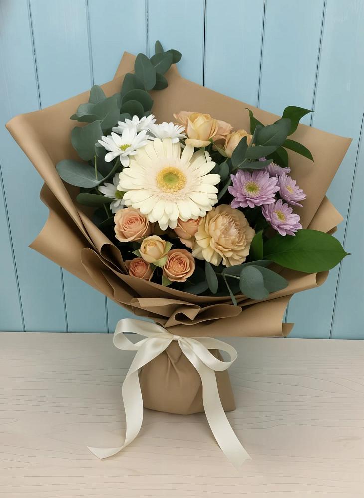 Букет цветов из: Герберы и Хризантемы в Златоусте