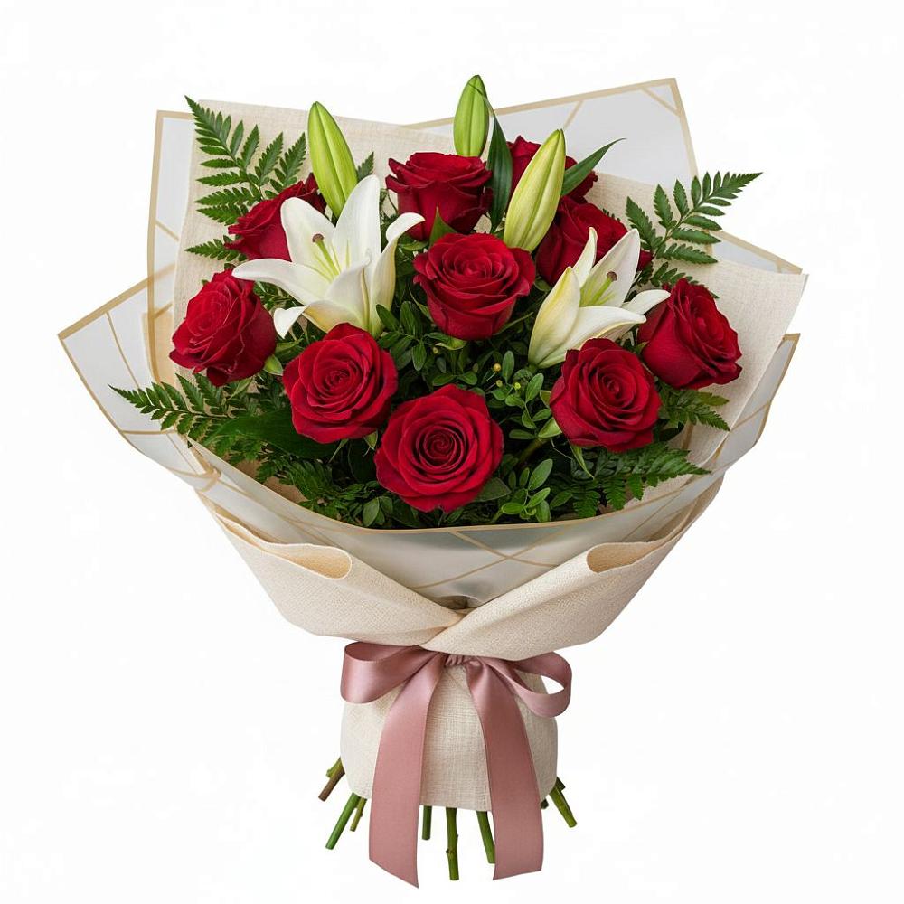 Букет цветов из: Лилии и Розы в Златоусте