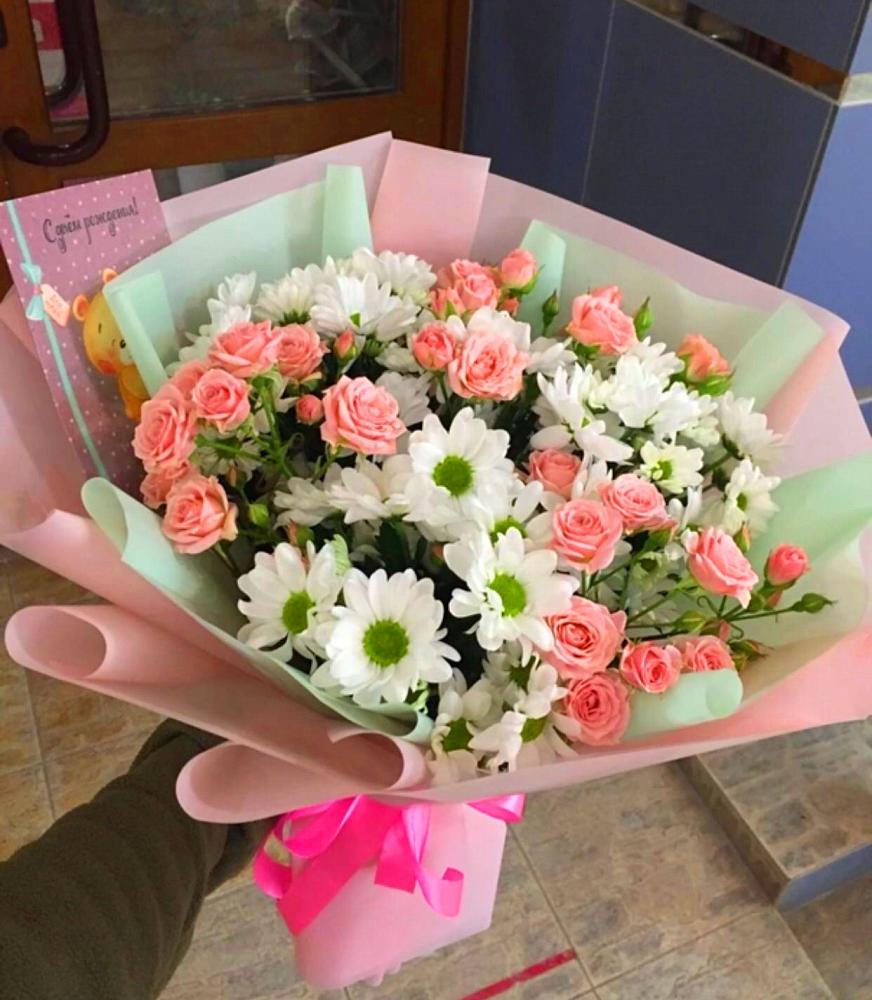 Букет цветов из: Розы и Хризантемы в Златоусте