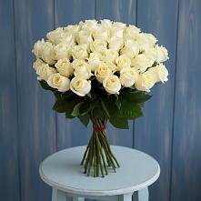 Букет 51 Белая роза Эдлесс Лав в Златоусте