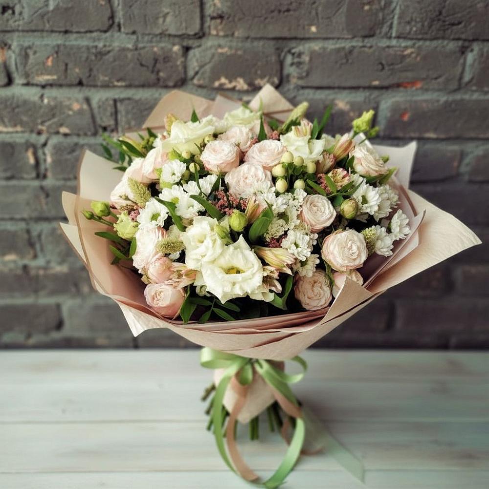 Букет цветов из: Альстромерии, Розы и Хризантемы в Златоусте