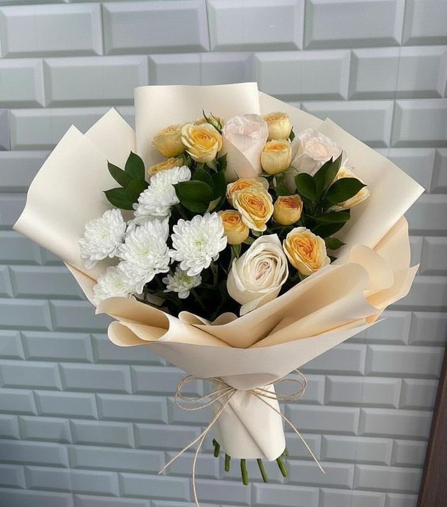 Букет цветов из: Розы и Хризантемы в Златоусте