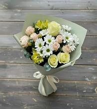 Букет цветов из:  Альстромерии, Розы и Хризантемы #REPLACE_PRED# Златоусте